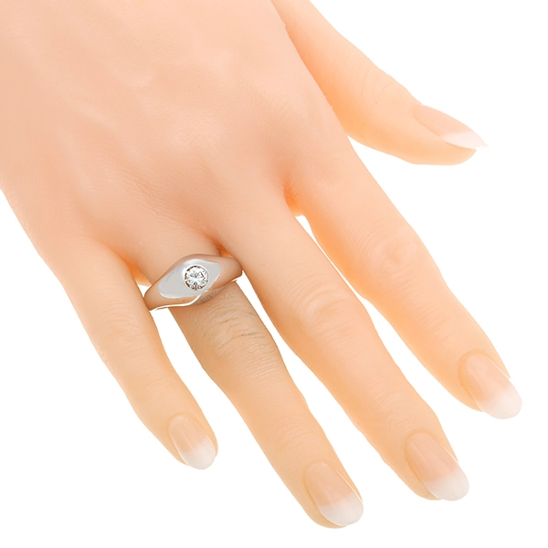 Herrenring, 14K, Weißgold, Brillant 0,50 ct