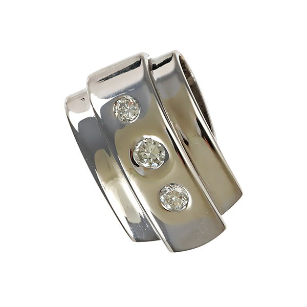 Anhänger, 14K, Weißgold, Brillanten