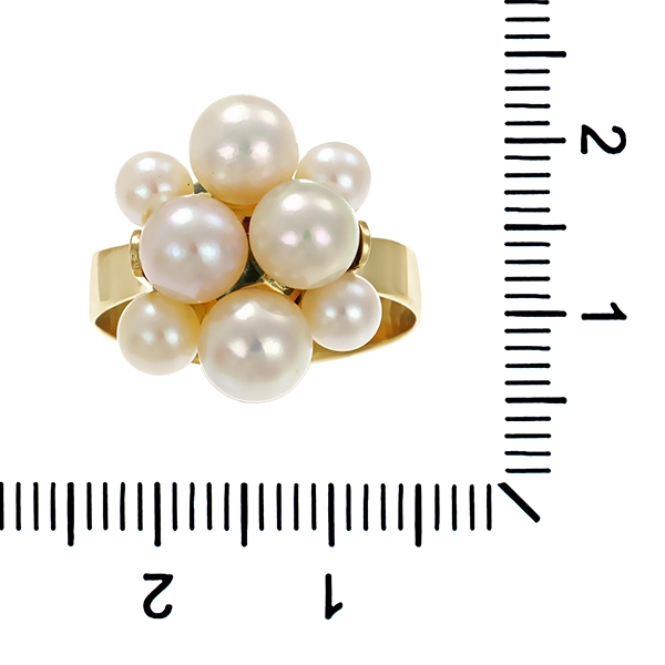 Ring, 14K, Gelbgold, Perlen