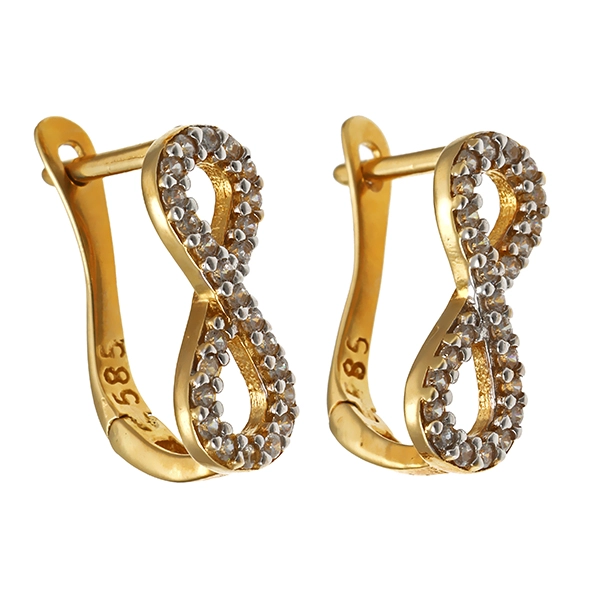 Ohrhänger, 14K, Gelbgold, Zirkonia