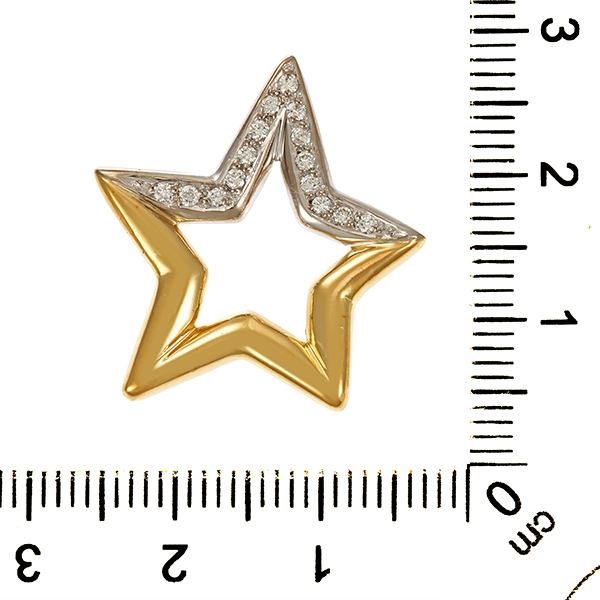 Anhänger, Gelb-/Weißgold, Brillanten, Stern