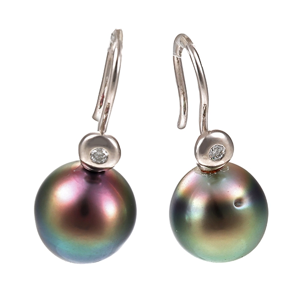 Ohrhänger, 14K, Weißgold, Perle