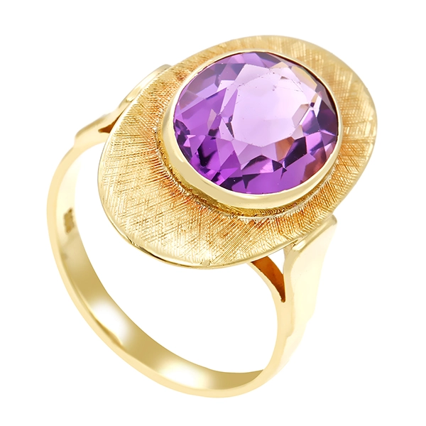 Ring, 14K, Gelbgold, Amethyst