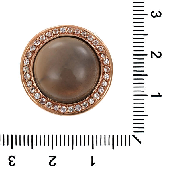 Ring, 9K, Rotgold, Chalzedon, Zirkonia