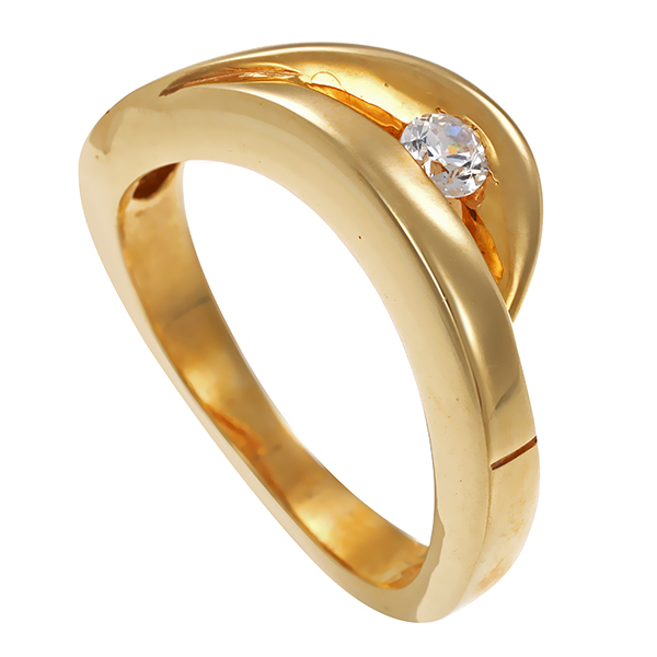 Ring, 14K, Gelbgold, Zirkonia