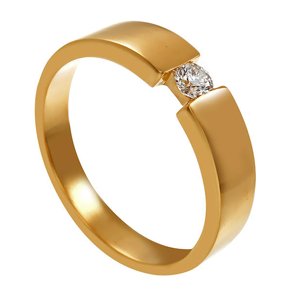 Diamantring, 18K, Gelbgold, Brillant 0,15 ct
