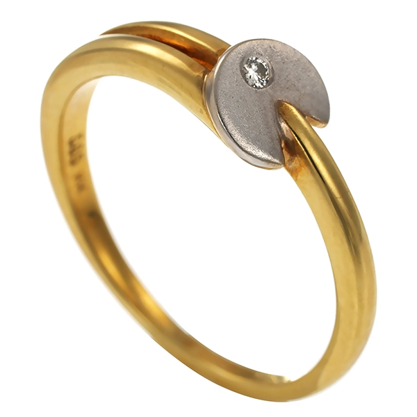 Diamantring, 14K, Gelb-/Weißgold, Brillant