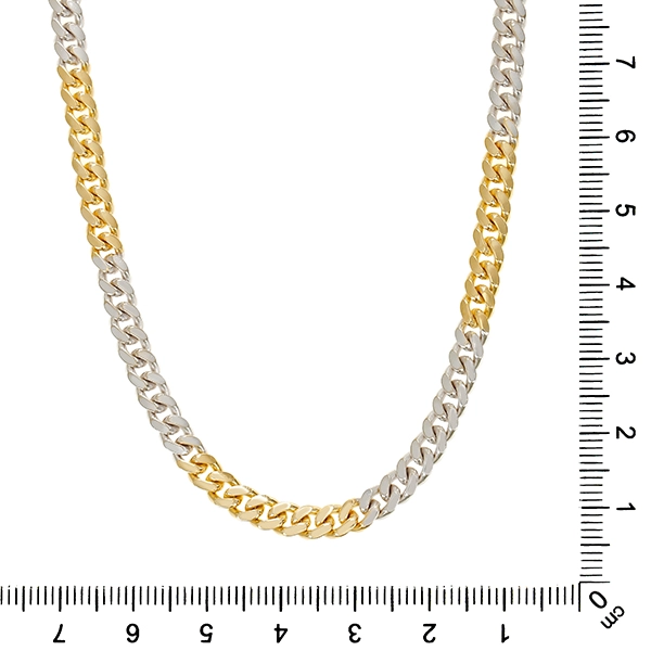 Kette, 14K, Gelb-/Weißgold, Panzer