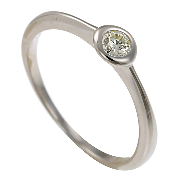 Brillantring, 9K, Weißgold, 0,10ct