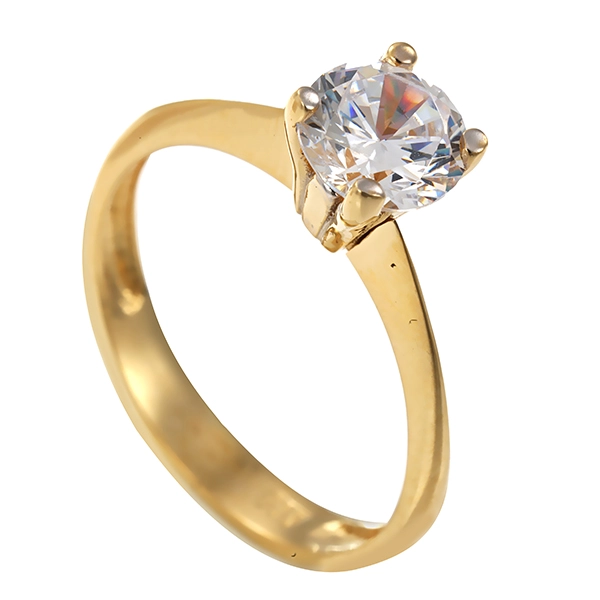 Ring, 14K, Gelbgold, Zirkonia