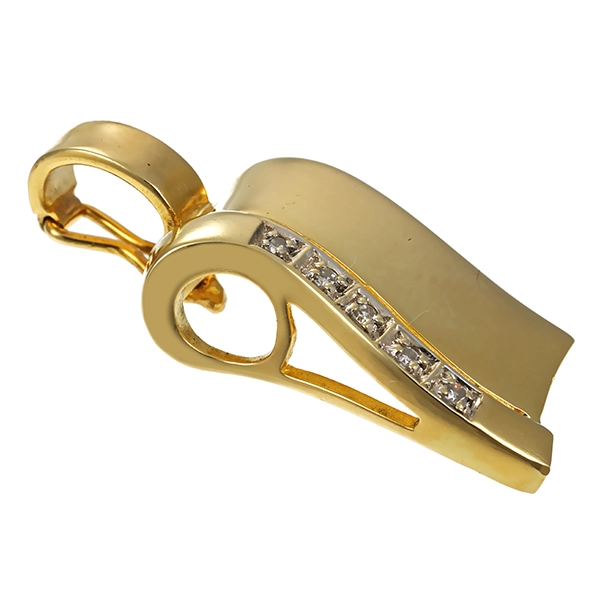 Anhänger, 14K, Gelbgold, Diamanten