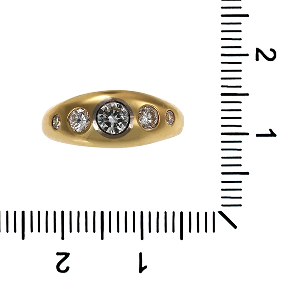 Ring, 14K, Gelbgold, Brillanten