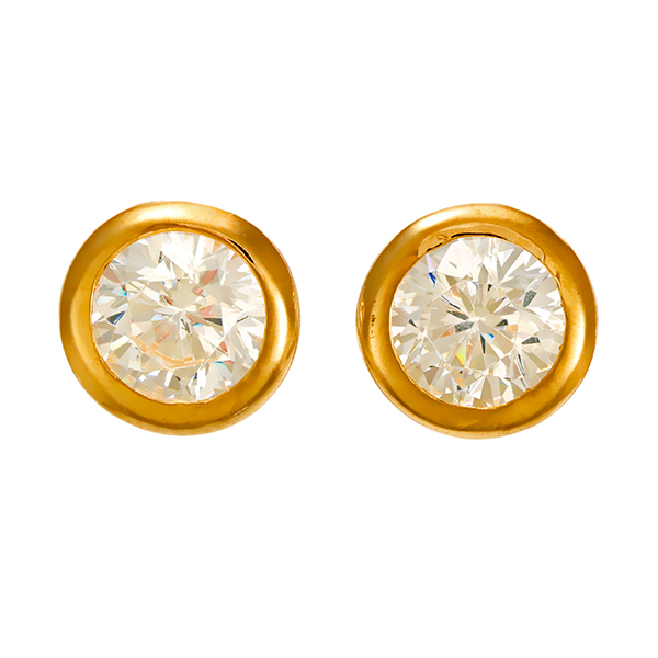 Ohrstecker, 14K, Gelbgold, Zirkonia