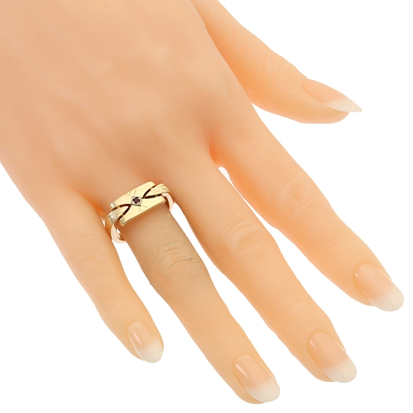 Ring, 14K, Gelbgold, Rubin