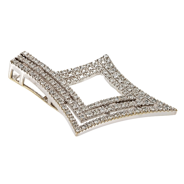 Anhänger, 14K, Weißgold, Diamanten