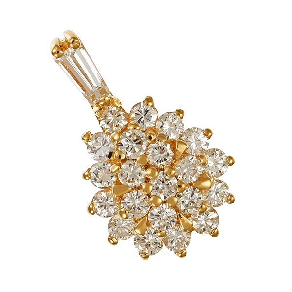 Anhänger, 18K, Gelbgold, Diamant, Brillanten