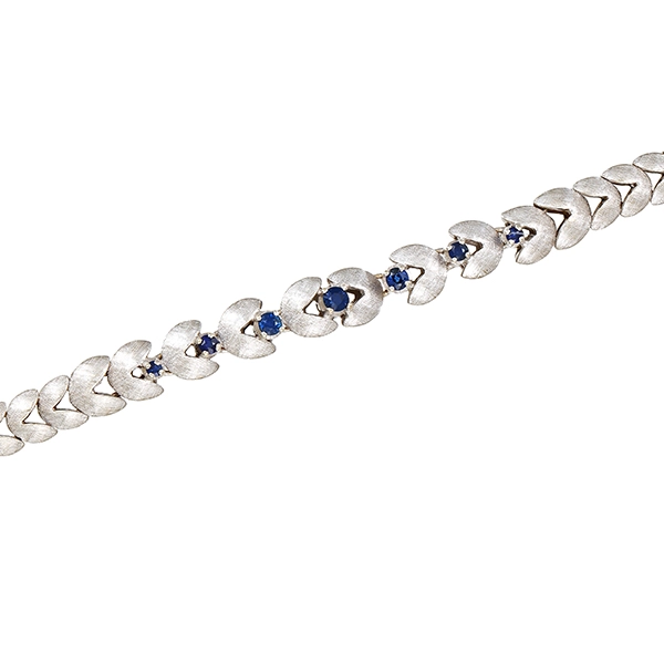 Armband, 18K, Weißgold, Saphir