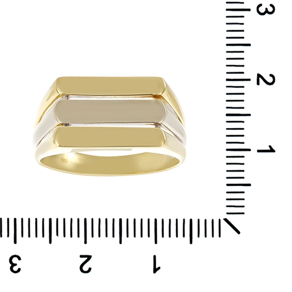Herrenring, 14K, Gelb-/Weißgold