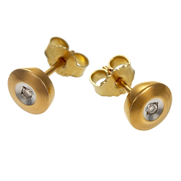 Ohrstecker, 14K, Gelb-/Weißgold, Brillant