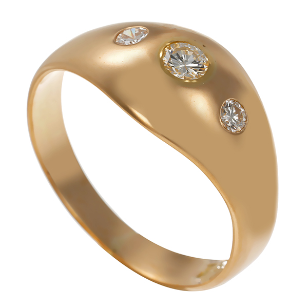 Ring, 14K, Gelbgold, 3 Brillanten