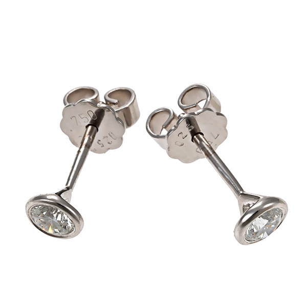 Ohrringe, 18K, Weißgold, Brillanten, Solitärstecker
