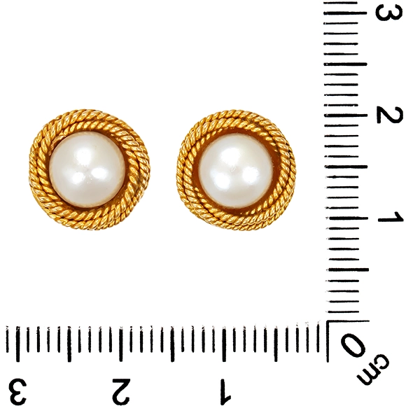 Ohrstecker, 22K, Gelbgold, Perlen