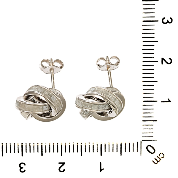 Ohrstecker, 14K, Weißgold, Knoten