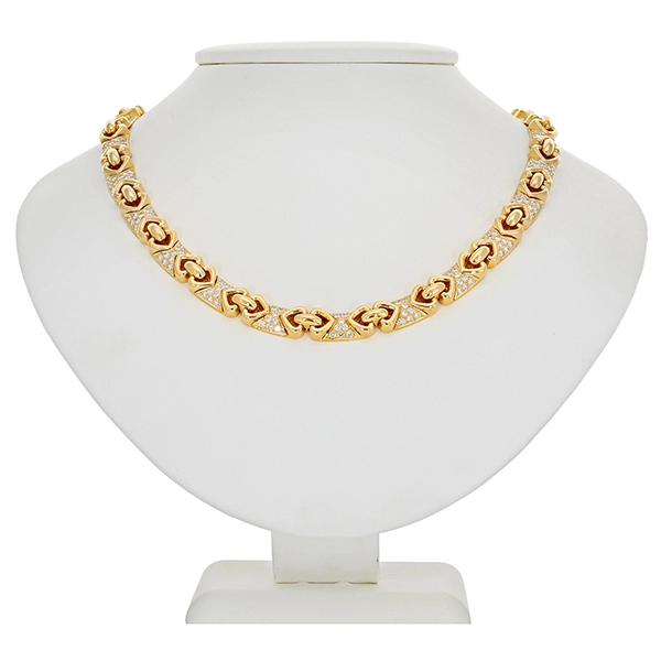 Collier, 18K, Gelbgold, Brillanten