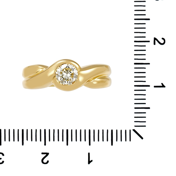 Diamantring, 14K, Gelbgold, Brillant 0,45 ct