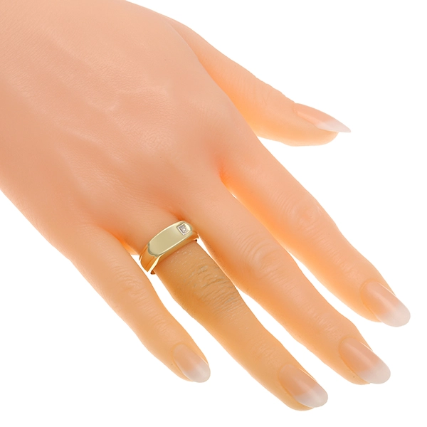 Herrenring, 14K, Gelb-/Weißgold, Diamant