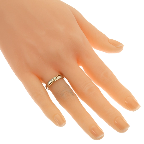 Diamantring, 18K, Gelb-/Weißgold, Brillant