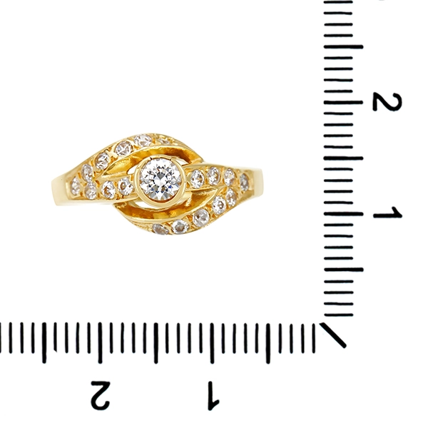 Ring, 18K, Gelbgold, Zirkonia