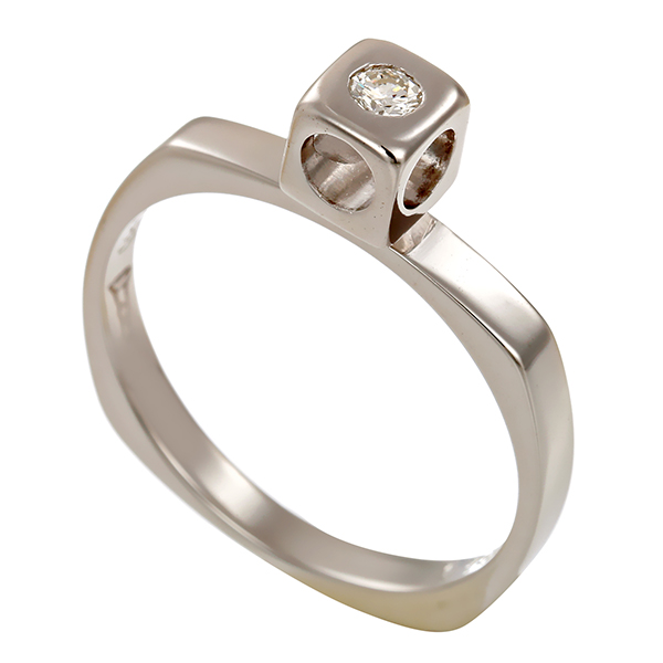 Diamantring, 14K, Weißgold, Brillant 