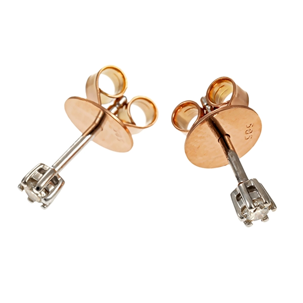 Ohrstecker, 14K, Weiß-/Rotgold, Brillanten
