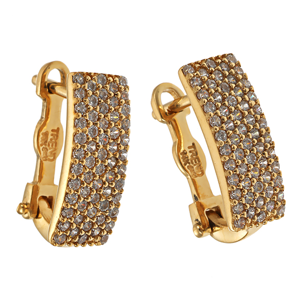 Ohrhänger, 14K, Gelbgold, Zirkonia