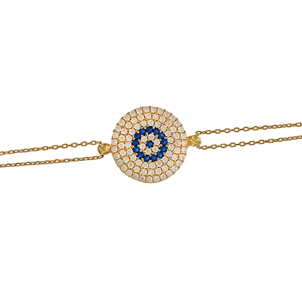 Armband, 14K, Gelbgold, Zirkonia, Schmuckstein