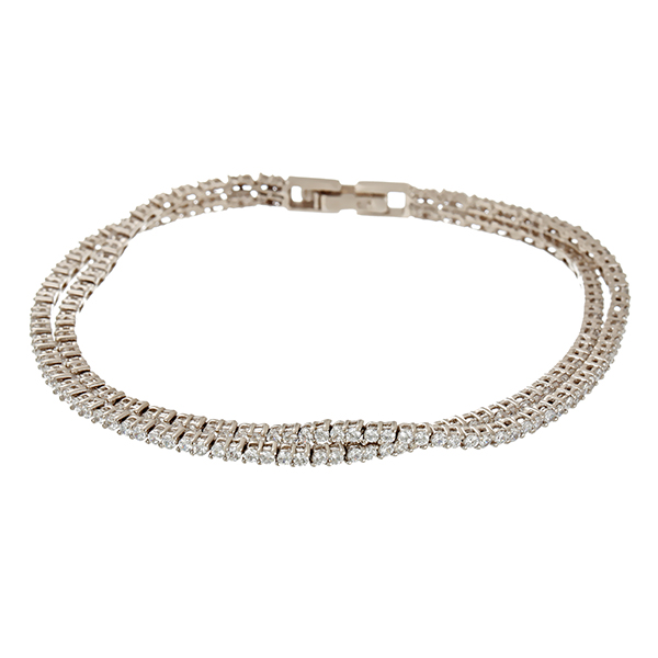 Armband, 18K, Weißgold, Zirkonia