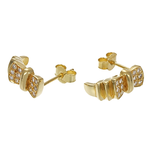Steckcreolen, 14K, Gelbgold, Brillanten