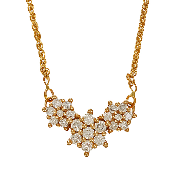 Collier, 14K, Gelbgold, Brillanten