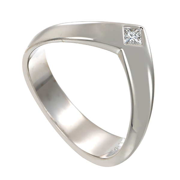 Diamantring, 14K, Weißgold, Diamant