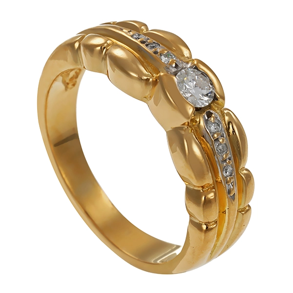 Brillantring, 18K, Gelbgold