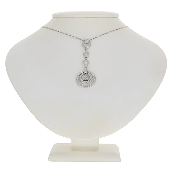 Collier, 18K, Weißgold, Brillanten, Panzer-