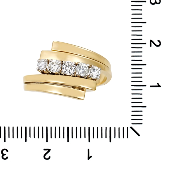 Diamantring, 14K, Gelb-/Weißgold, Brillanten