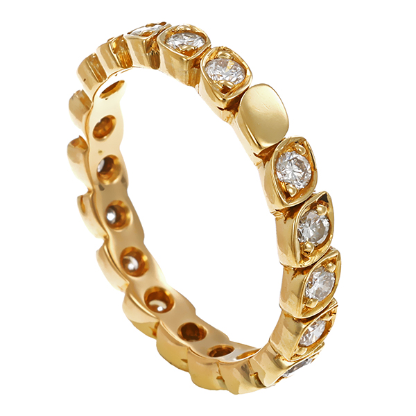 Diamantring, 14K, Gelbgold, Brillanten