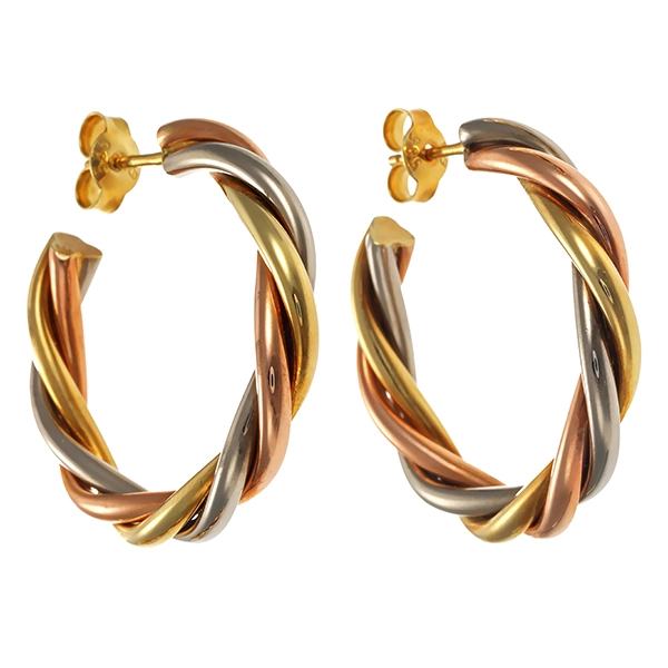 Creolen, 14K, Gelb-/Weiß-/Rotgold