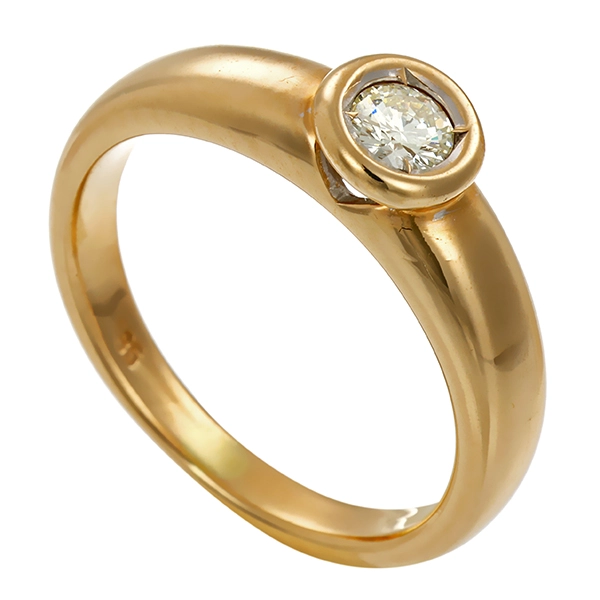 Brillantring, 14K, Gelbgold, 0,0ct
