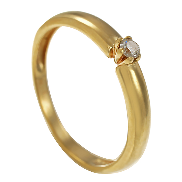 Diamantring, 14K, Gelbgold, Brillant