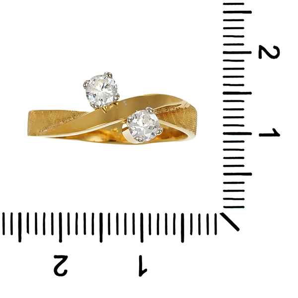 Diamantring, 14K, Gelb-/Weißgold, Brillanten 0,37 ct