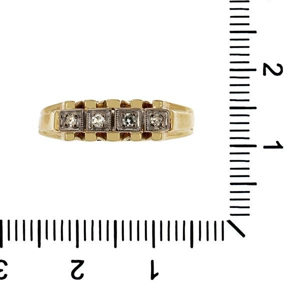 Diamantring, 14K, Gelb-/Weißgold, Diamant