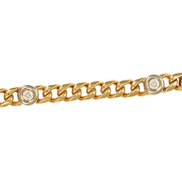 Armband, 14K, Gelbgold, Brillant 1,00 ct, Panzer-
